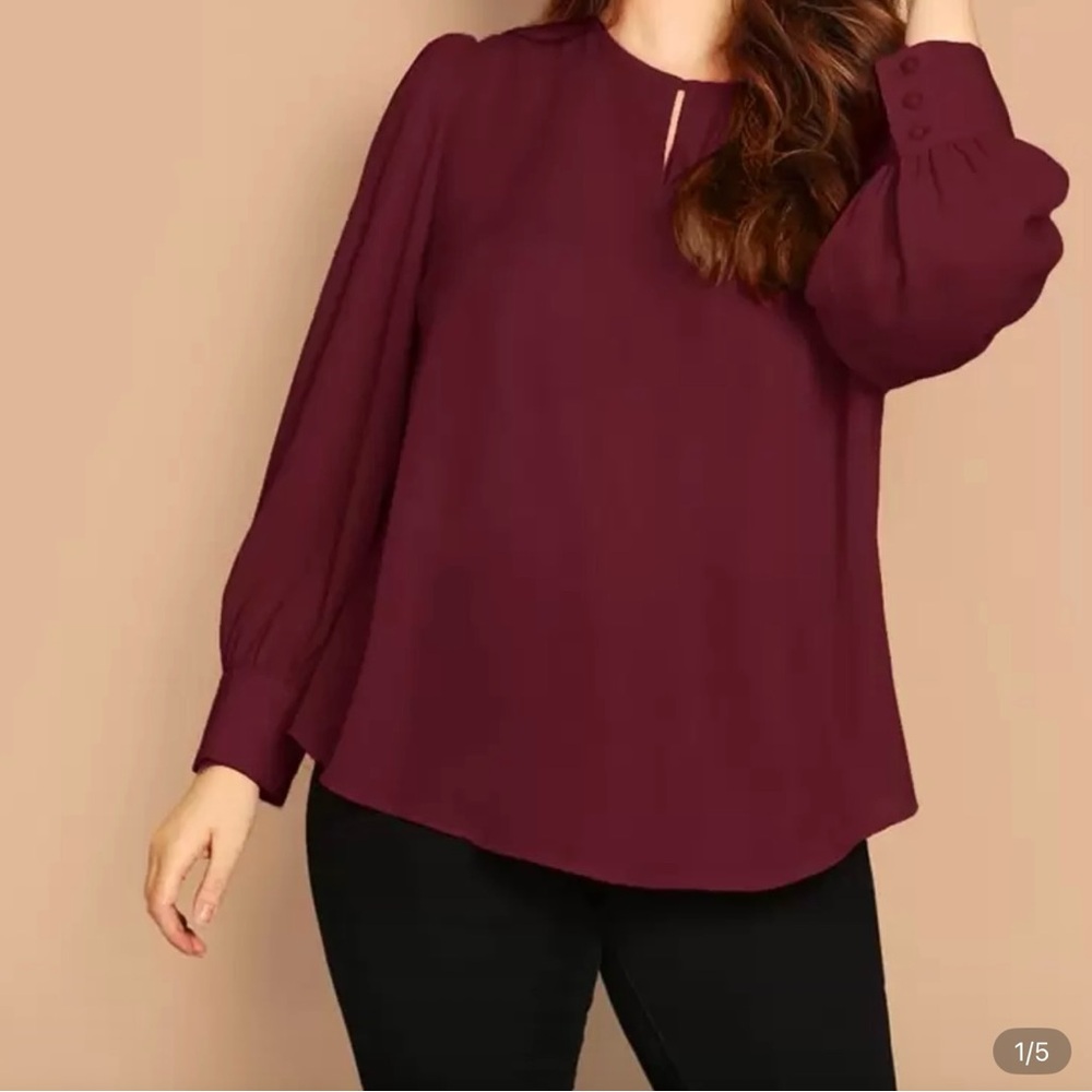 SHEIN Red Relaxed Boxy Blouse